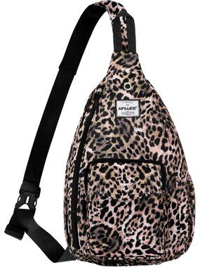 Women's Leopard Small Resistant Sling Backpack For Adjustable Crossbody Bag